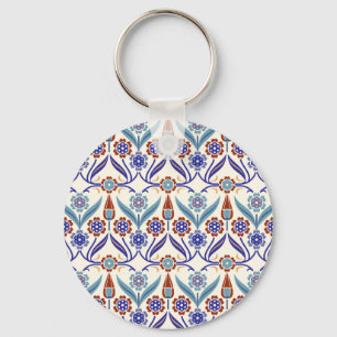 Turkish Mosaic: Colorful Seamless Pattern Keychain