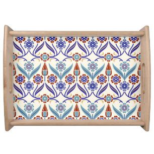 Turkish Mosaic: Colorful Seamless Pattern Serving Tray