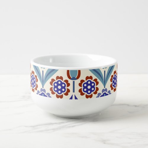 Turkish Mosaic Colorful Seamless Pattern Soup Mug