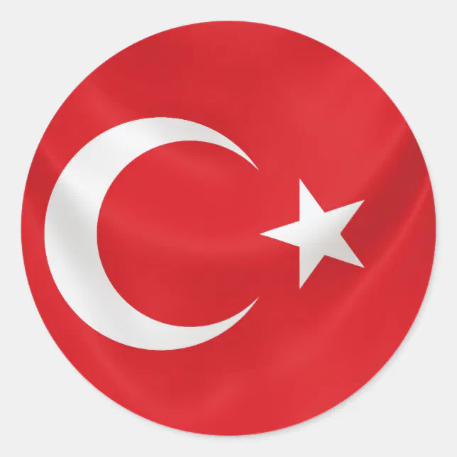 turkish national flag classic round sticker | Zazzle