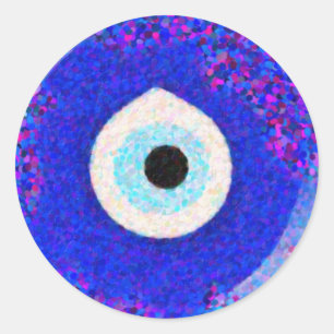 Turkish Nazar Evil Eye Design Classic Round Sticker