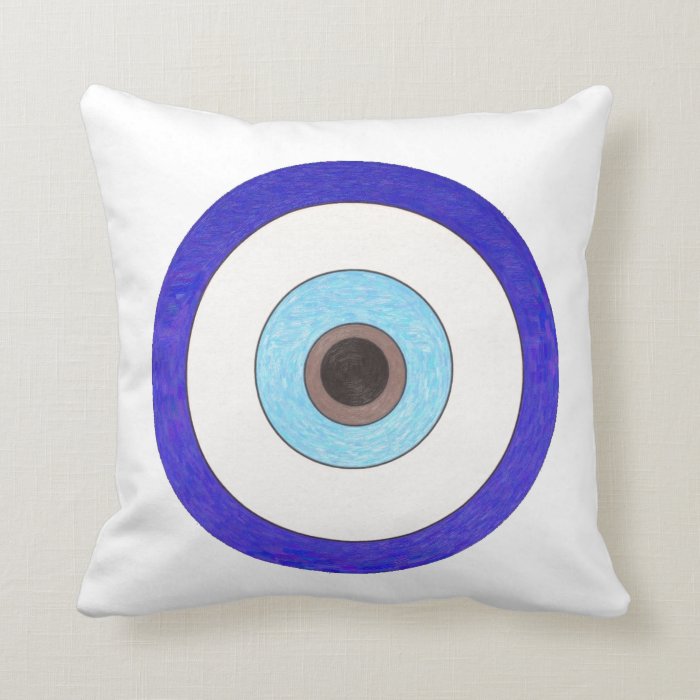 Turkish Nazar Evil Eye Design Throw Pillow