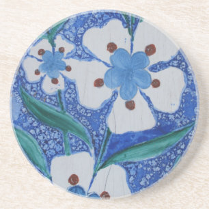 Turkish Ottoman Blue and White ceramic tile Drink Coaster