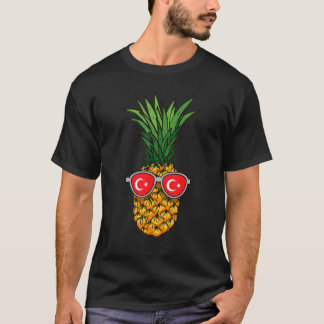 Turkish Pineapple Turkey Flag Sunglasses Summer Ti T-Shirt
