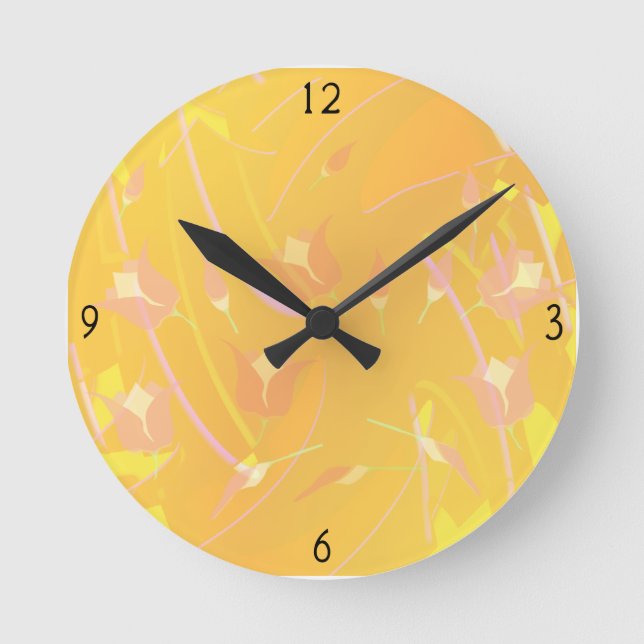 Turkish Poppy Round Clock (Front)