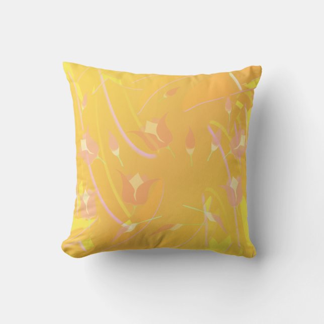 Turkish Poppy Throw Pillow (Front)
