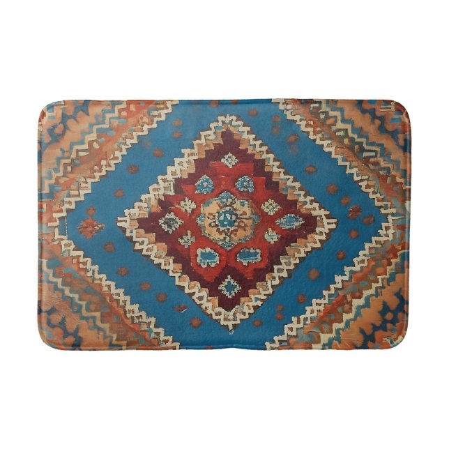 Turkish Popular Beautiful Old Pattern Collection Bath Mat (Front)