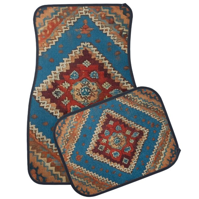 Turkish Popular Beautiful Old Pattern Collection Car Floor Mat (Set)