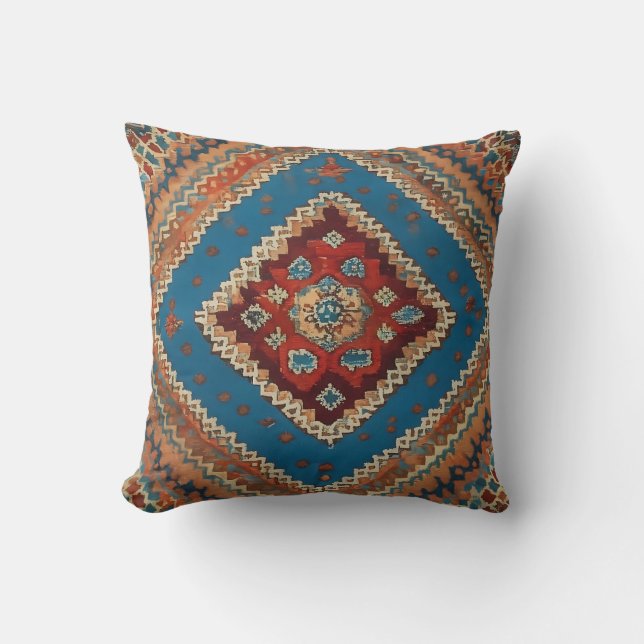 Turkish Popular Beautiful Old Pattern Collection Throw Pillow (Front)