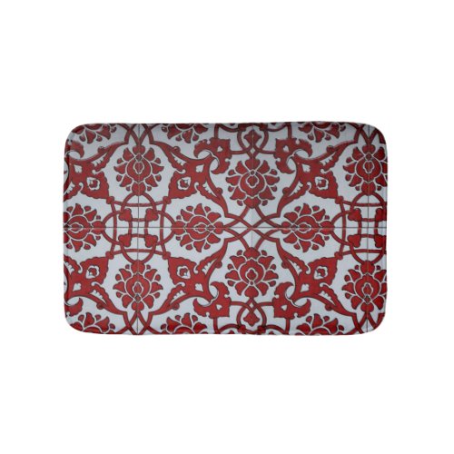 Turkish Red  Ceramic Floral Bath Mat