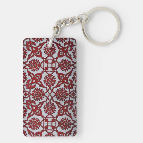 Turkish Red  Ceramic Floral Keychain