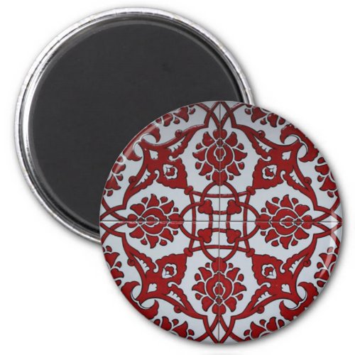 Turkish Red Ceramic Floral Magnet