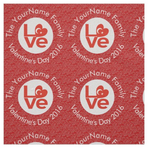 Turkish Red LOVE Flag Personalized  Fabric