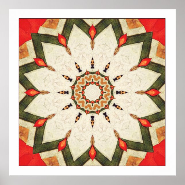 Turkish Red Mandala Poster (Front)