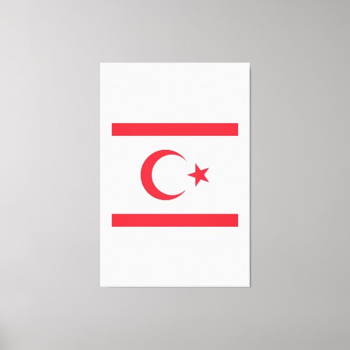 Turkish Republic of Northern Cyprus Flag Emblem Canvas Print