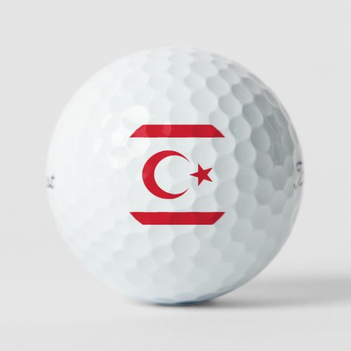 Turkish Republic of Northern Cyprus Flag Emblem Golf Balls