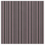 Turkish Rose, Dark Gray and Smoky Black Stripes Fabric