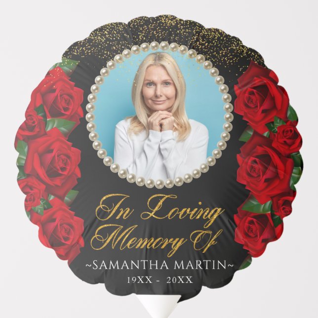 Turkish Roses In Loving Memory Memorial Balloon (Front)