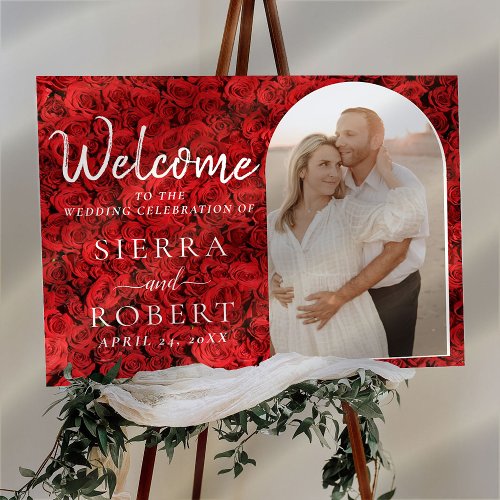 Turkish Roses Photo Wedding Welcome Sign