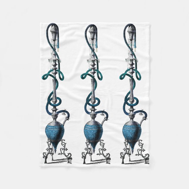 Turkish smoking pipe hookah shisha fleece blanket (Front)