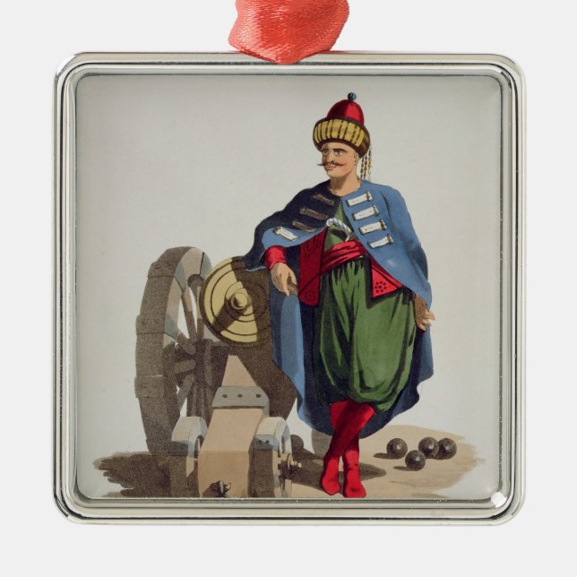 Turkish Soldier, from 'Costumes of the Various Nat Metal Ornament (Front)