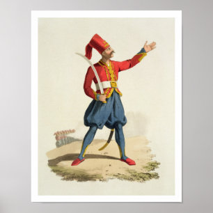 Turkish soldier, from 'Costumes of the Various Nat Poster