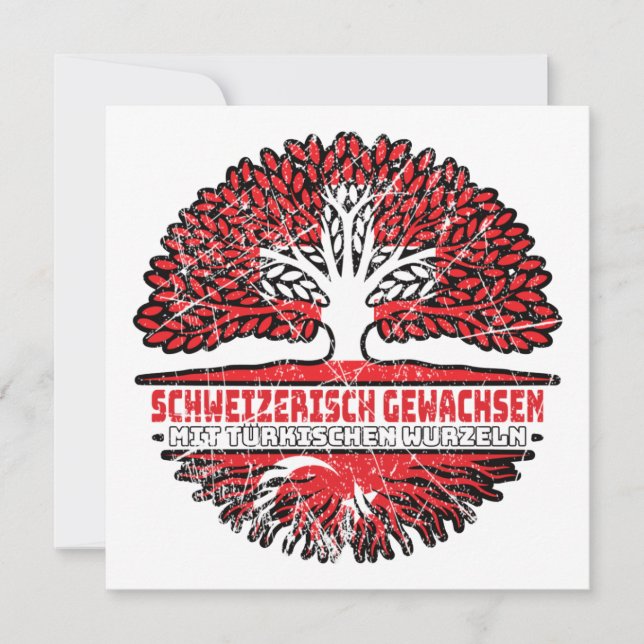 Turkish Swiss tree root flag Card (Front)