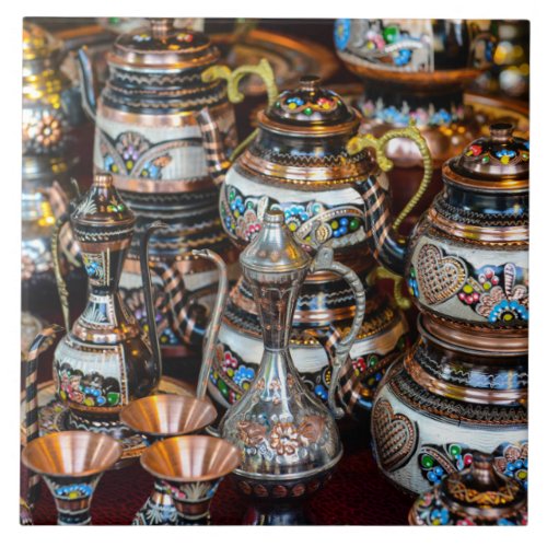 Turkish Teapots for Sale in Istanbul Turkey Ceramic Tile
