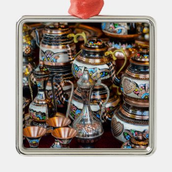 Turkish Teapots For Sale In Istanbul Turkey Metal Ornament by bbourdages at Zazzle