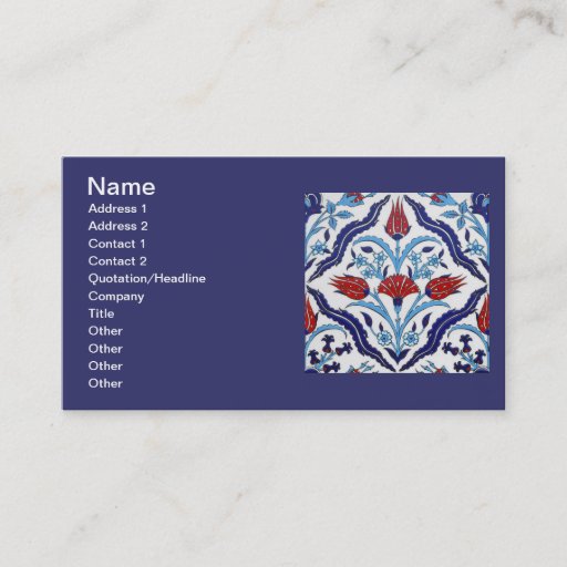 Customizable Turkish tile Business Card