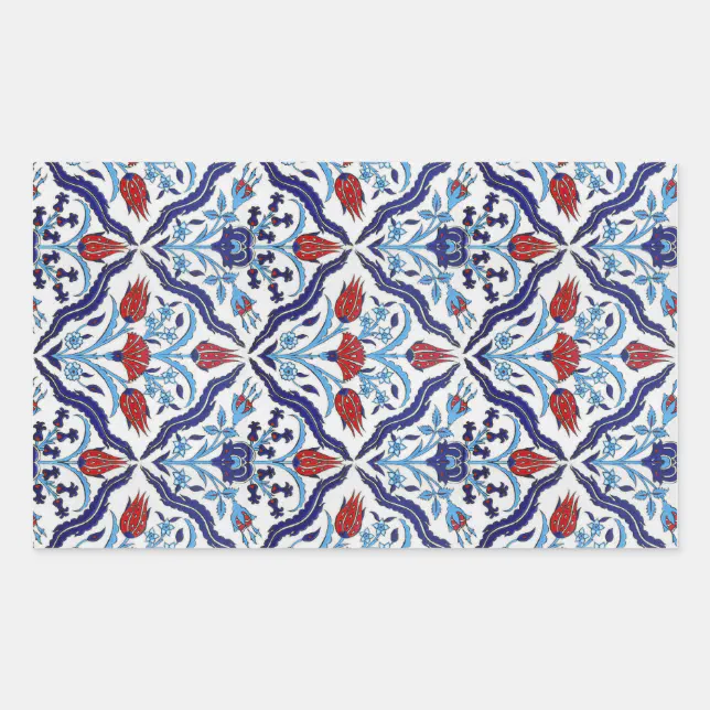 Turkish Rug Sticker Turkish tile Rectangle Sticker | Zazzle
