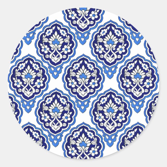 Turkish tile Round Sticker (Front)