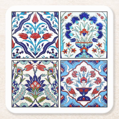 Turkish tiles collection square paper coaster