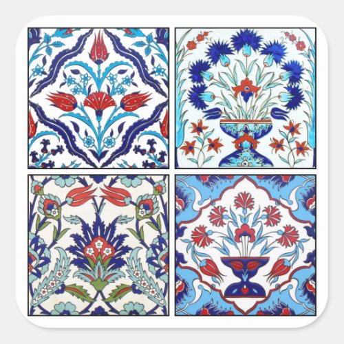 Turkish tiles collection square sticker