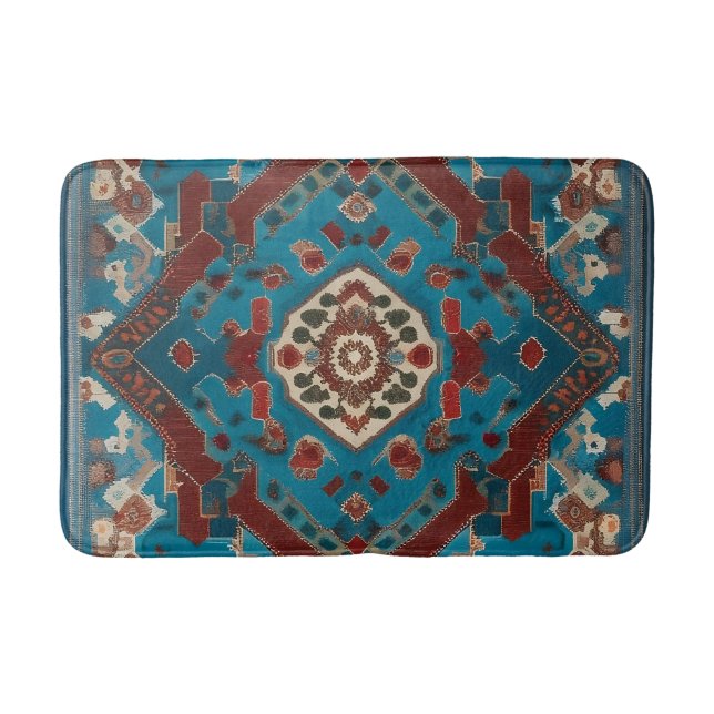 Turkish Trendy Beautiful Old Pattern Collection Bath Mat (Front)
