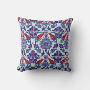 Turkish Tulip Oriental Arabesque Floral Visual art Throw Pillow