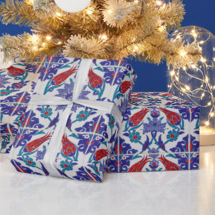 Turkish Tulip Oriental Arabesque Floral Visual art Wrapping Paper