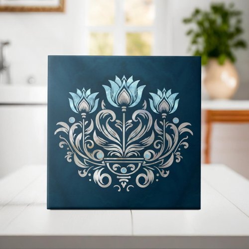 Turkish tulip Ottoman_inspired Ceramic Tile