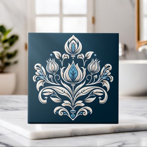 Turkish tulip Ottoman_inspired Ceramic Tile