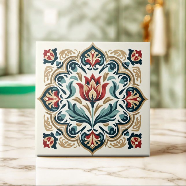 Turkish tulip Ottoman-inspired Ceramic Tile (Creator Uploaded)