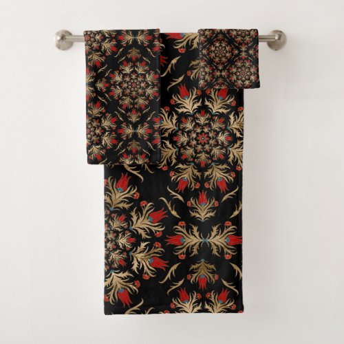 Turkish tulip _ Ottoman tile pattern Bath Towel Set