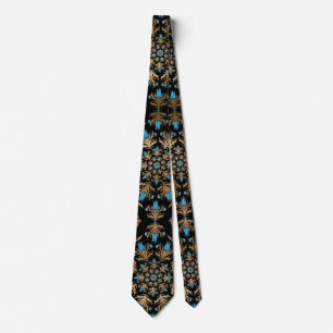 Turkish tulip - Ottoman tile pattern Neck Tie