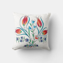Turkish tulip pattern pillow