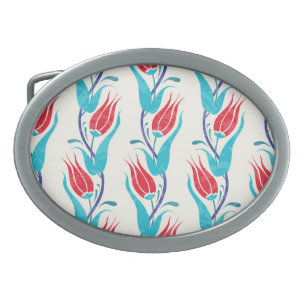 Turkish Tulips: Traditional Seamless Motif. Belt Buckle