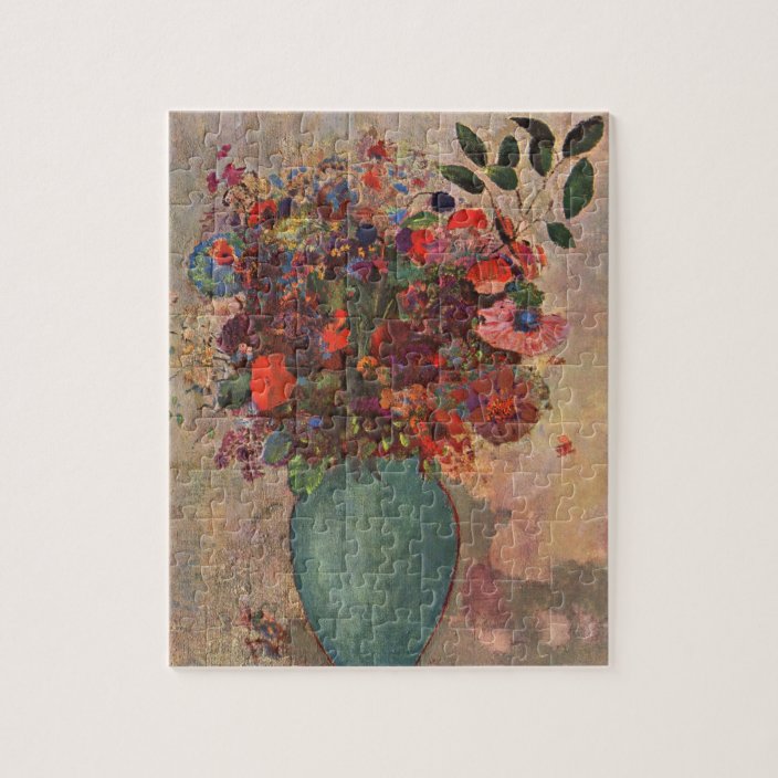 Turkish Vase By Odilon Redon Vintage Flowers Art Jigsaw Puzzle