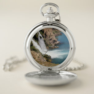 Turkish waterfall Duden with Meditteranean sea Pocket Watch