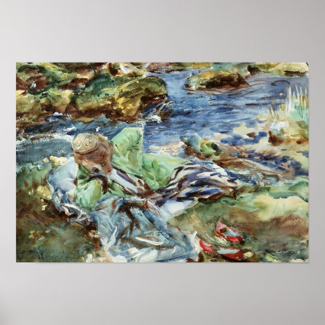 Turkish Woman by a Stream Poster (Front)