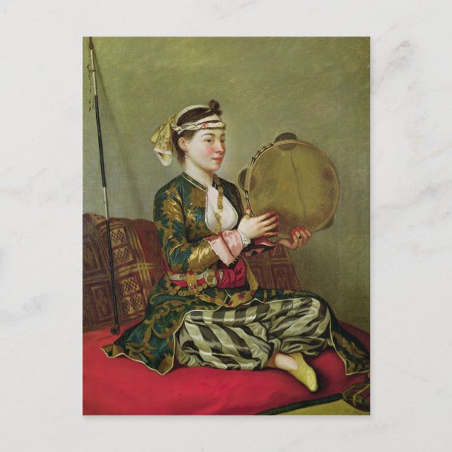 Turkish Woman with a Tambourine Postcard (Front)