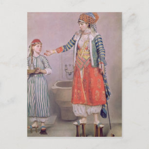 Turkish Woman with her Servant Postcard