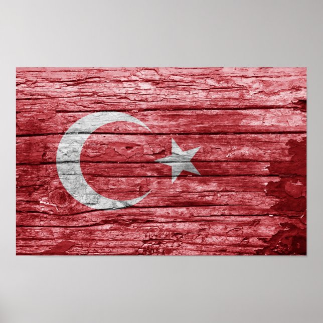 Turkish wood flag poster (Front)